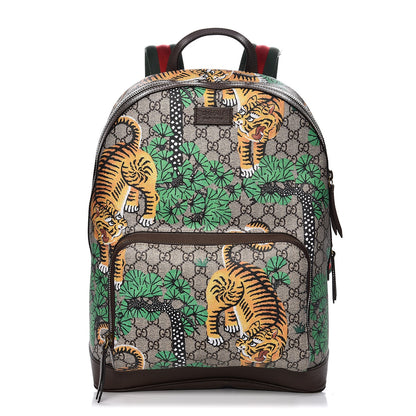 Gucci GG Supreme Monogram Bengal Web Day Backpack Beige Yard 1 of 10