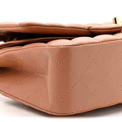 Chanel Lambskin Quilted Medium Double Flap Brown 9 of 10