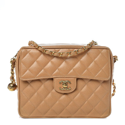 Chanel Caviar Quilted Camera Case Beige 1 of 13