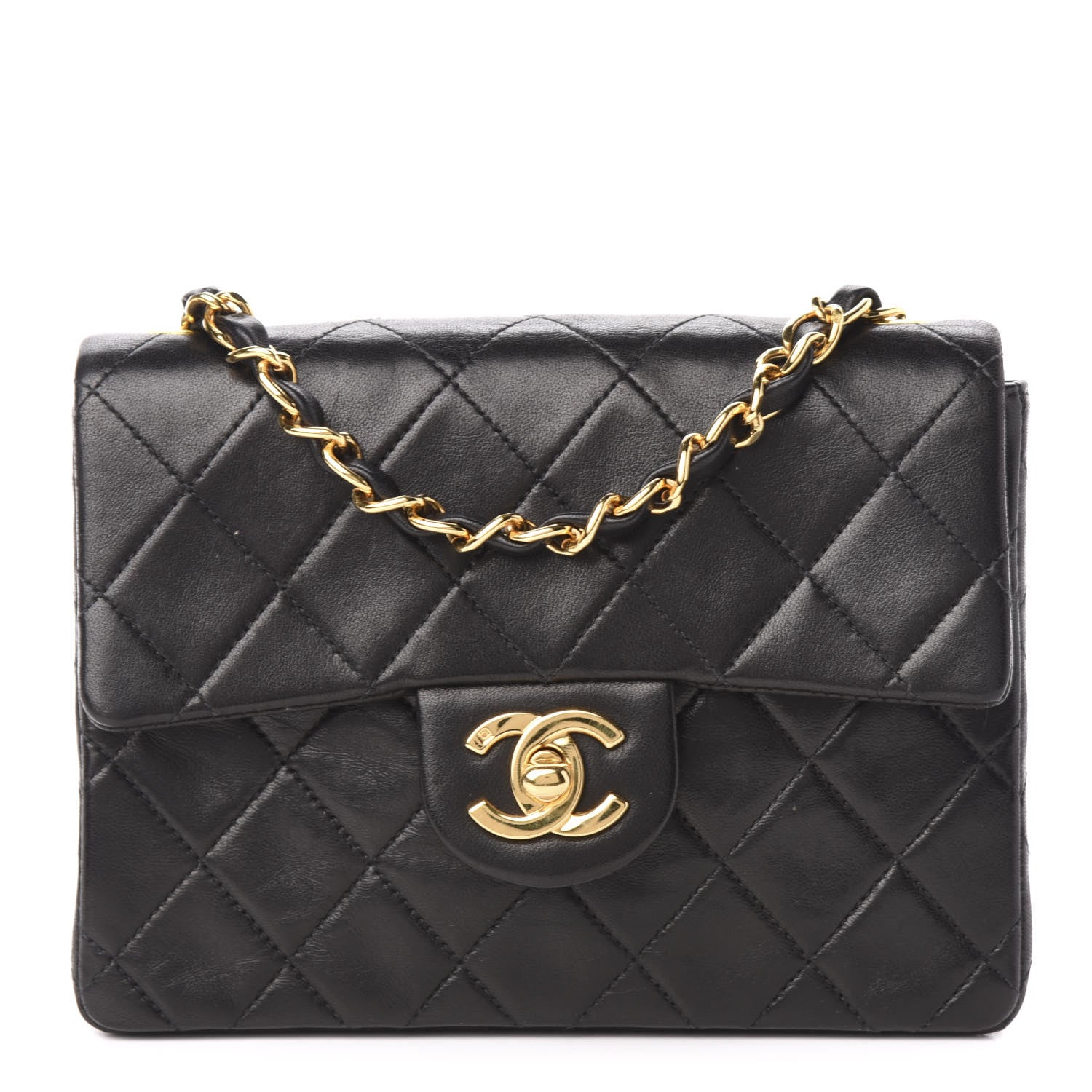 Chanel Lambskin Quilted Mini Square Flap Black 1 of 10