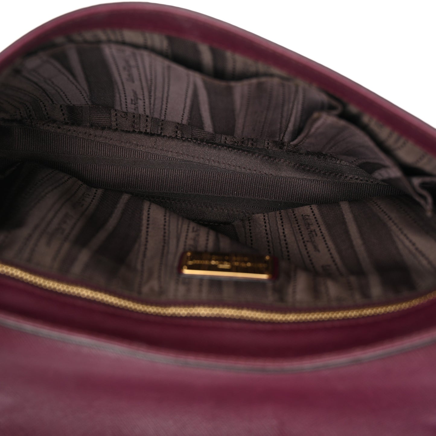 Hammered Calfskin Gancini Bree Flap Barolo