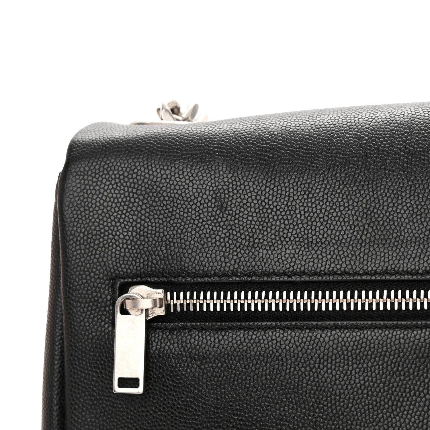 Saint Laurent Grain De Poudre Medium West Hollywood Monogram Fold-Over Black 12 of 12