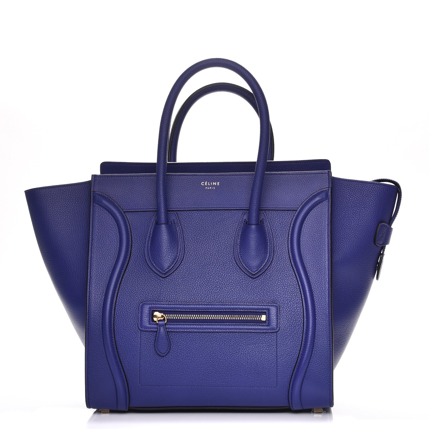 Celine Drummed Calfskin Mini Luggage Indigo 1 of 7
