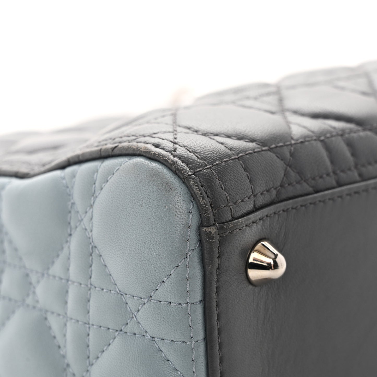 Lambskin Cannage Large Tri-Color Lady Dior Grey Blue Pink