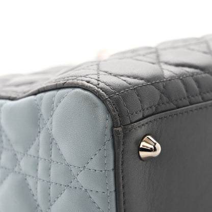 Christian Dior Lambskin Cannage Large Tri-Color Lady Dior Grey Blue Pink 11 of 20