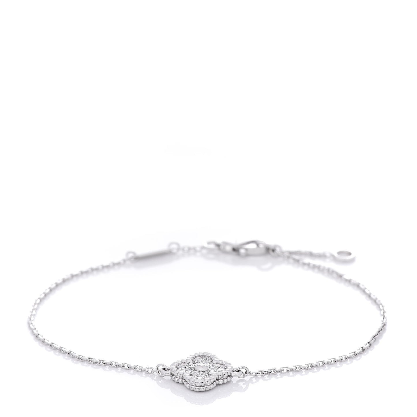 18K White Gold Diamond Sweet Alhambra Bracelet