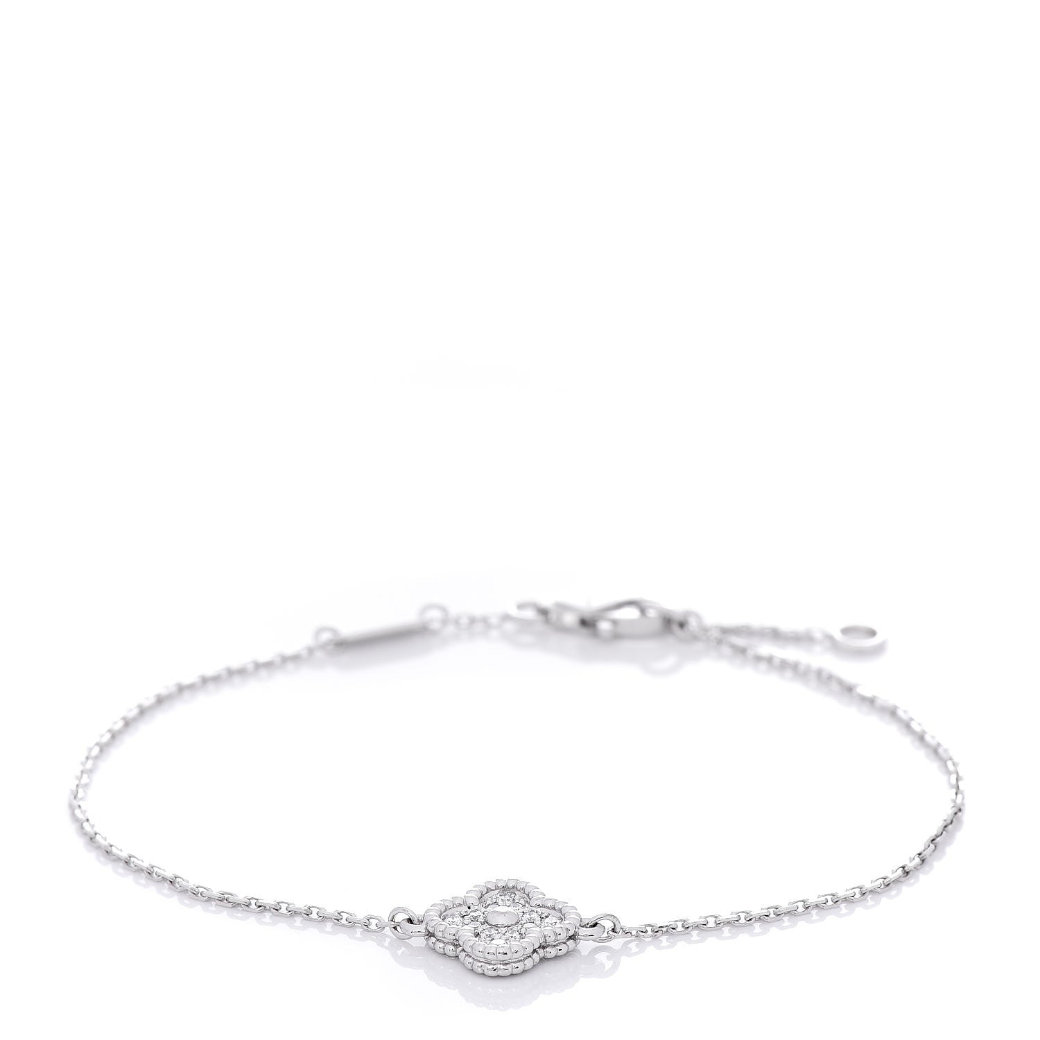 Van Cleef & Arpels 18K White Gold Diamond Sweet Alhambra Bracelet 1 of 6