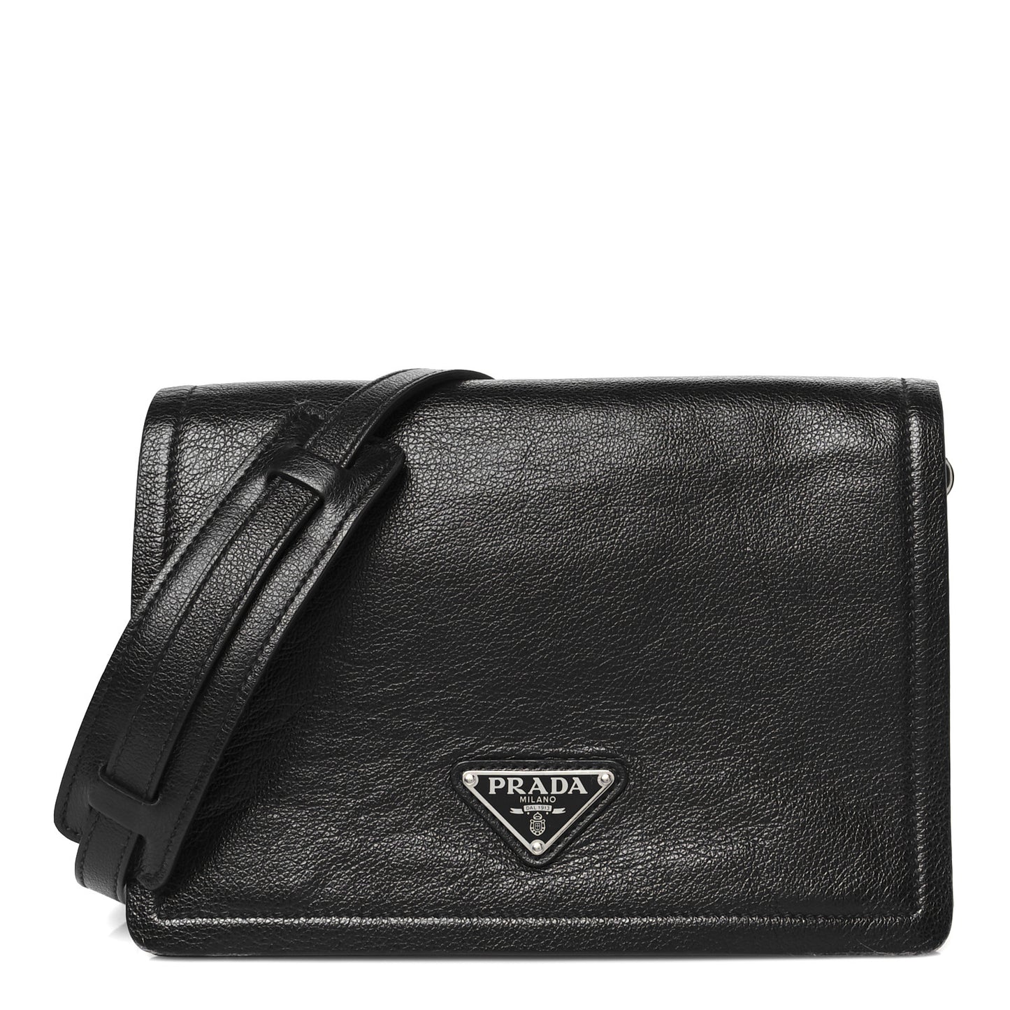 Glace Calf Shoulder Bag Black