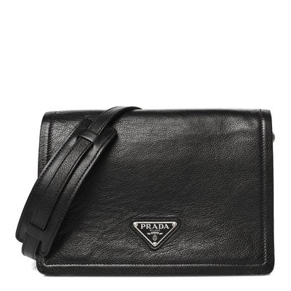 Prada Glace Calf Shoulder Bag Black 1 of 10