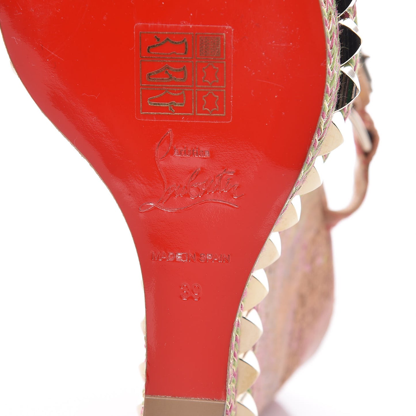 Cork Bloom Print Cataclou 140 Wedge Sandals 39 Multicolor Light Gold