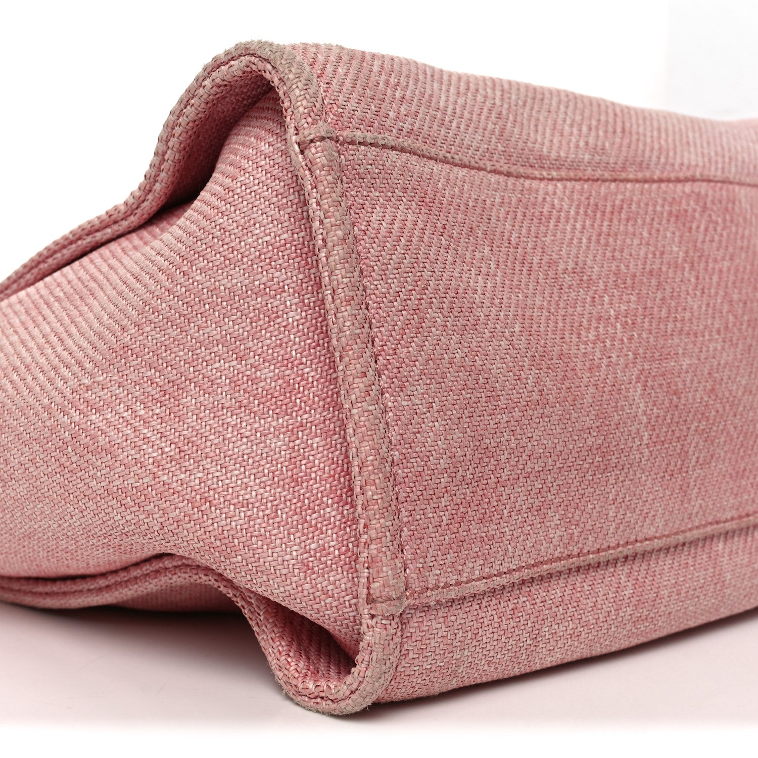 Chanel Woven Straw Raffia Medium Deauville Tote Pink White 9 of 10