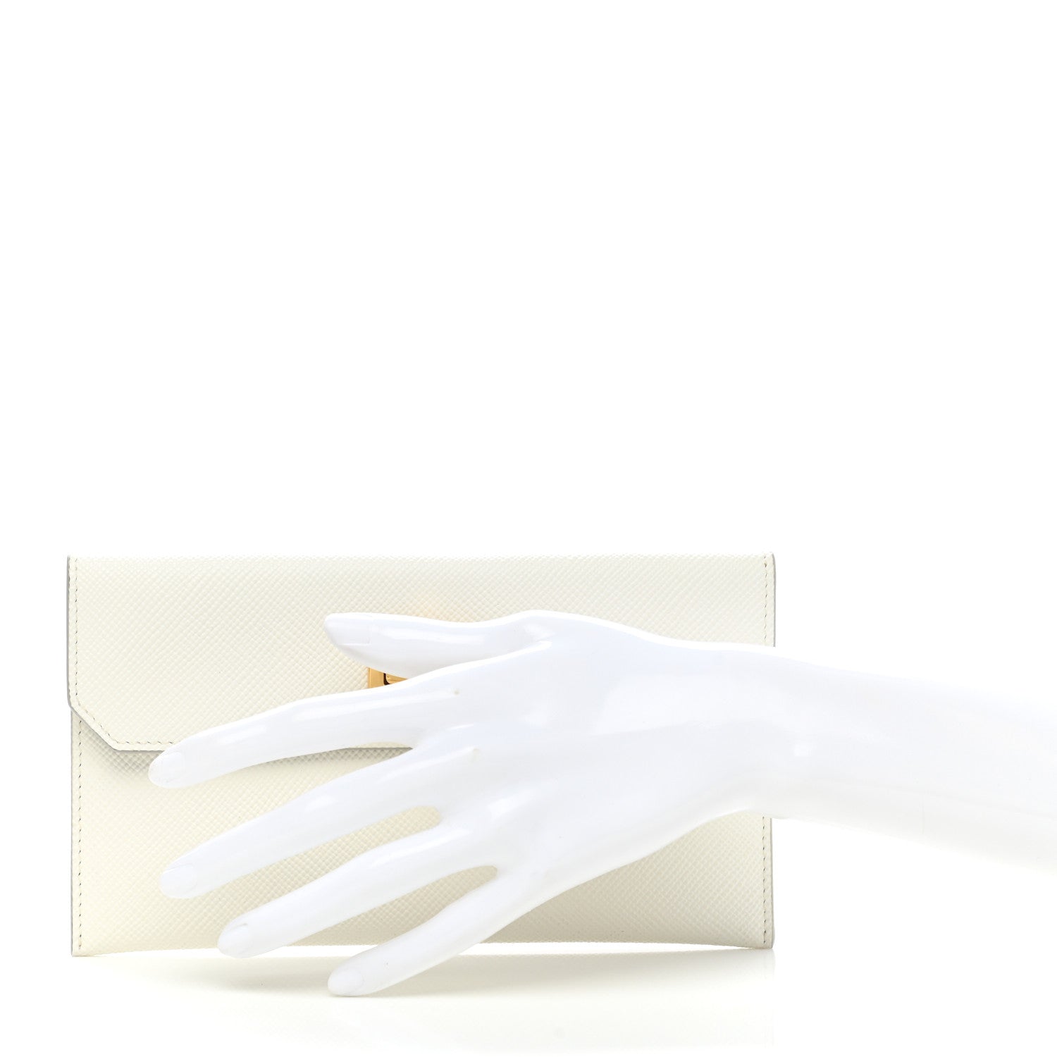 Prada Saffiano Envelope Clutch White 2 of 8