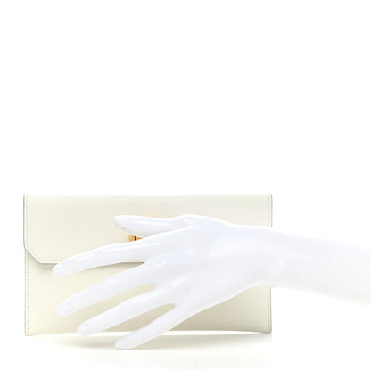 Prada Saffiano Envelope Clutch White 2 of 8