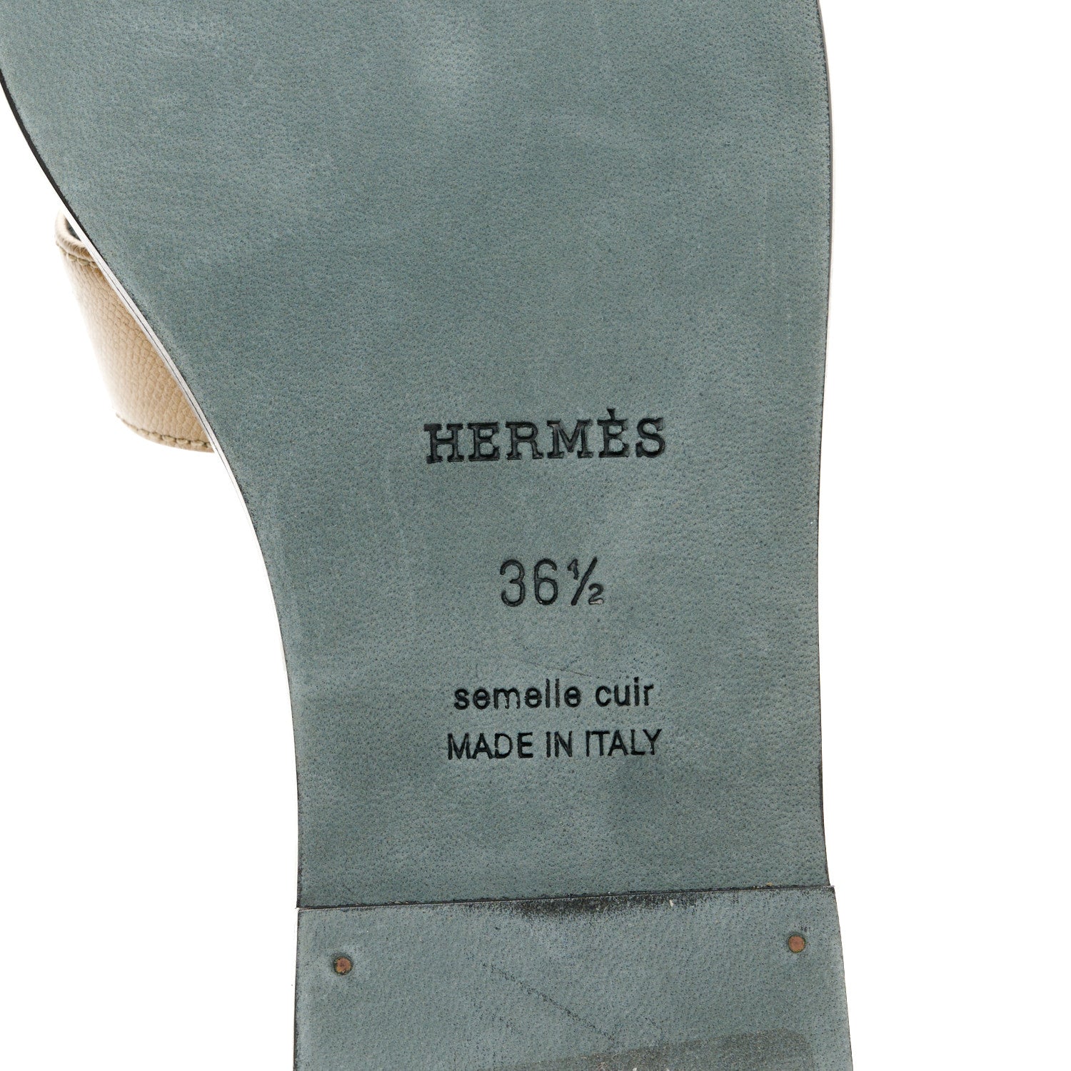 Hermes Metallic Epsom Oran Sandals 36.5 Vert Bronze 8 of 9