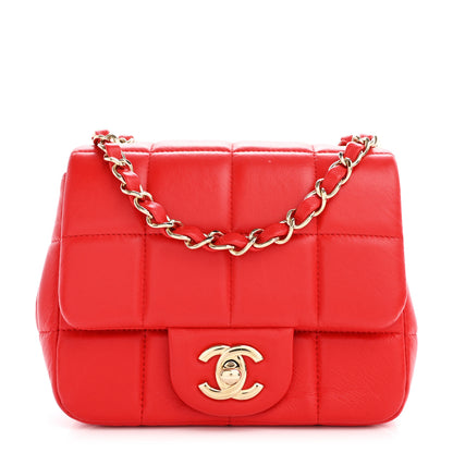 Chanel Lambskin Resin Crystal Square Quilted Monacoco Mini Flap Red 1 of 12