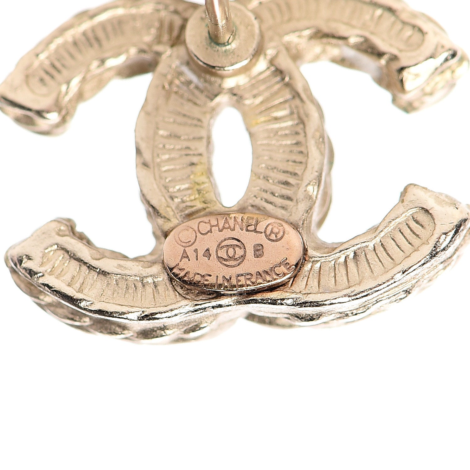 Chanel Pearl CC Earrings Light Gold 3 of 4