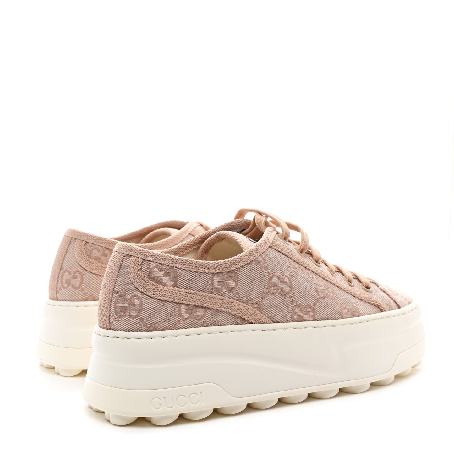 GG Monogram Womens 1977 Tennis Platform 52mm Sneakers 36.5 Skin Rose