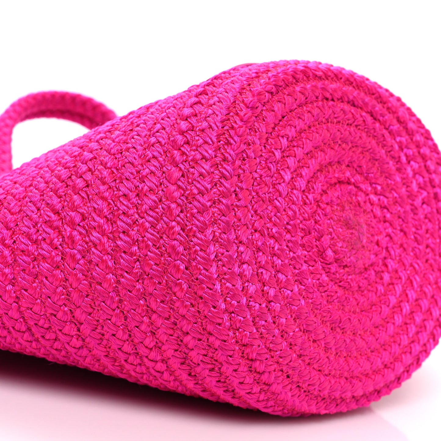 Nylon Lambskin Woven Small Ibiza Basket With Strap Lipstick Pink