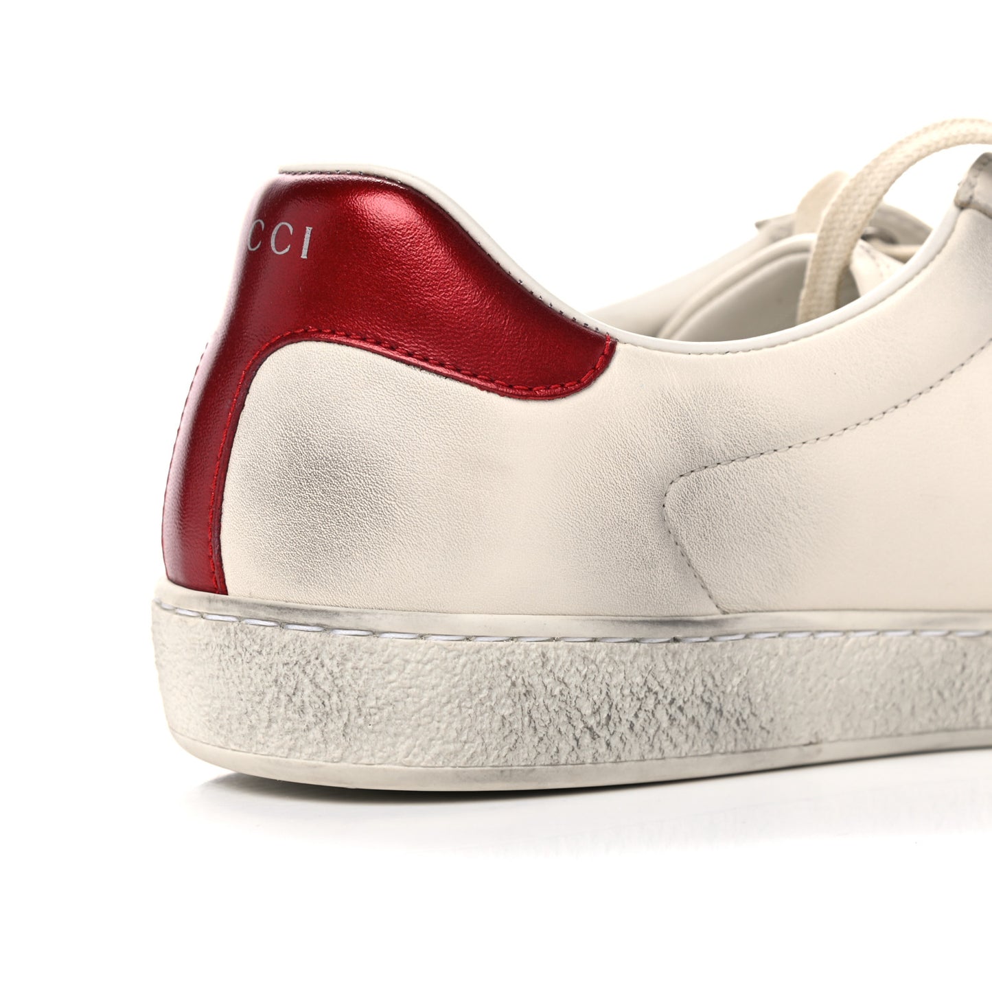 Distressed Calfskin Mens Ace Blade Sneakers 11 White