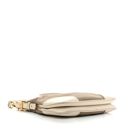 Prada Jacquard Logo Small Flat Messenger Bag White 4 of 18