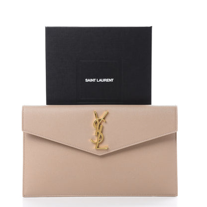 Saint Laurent Grain De Poudre Uptown Pouch Dark Beige 7 of 7