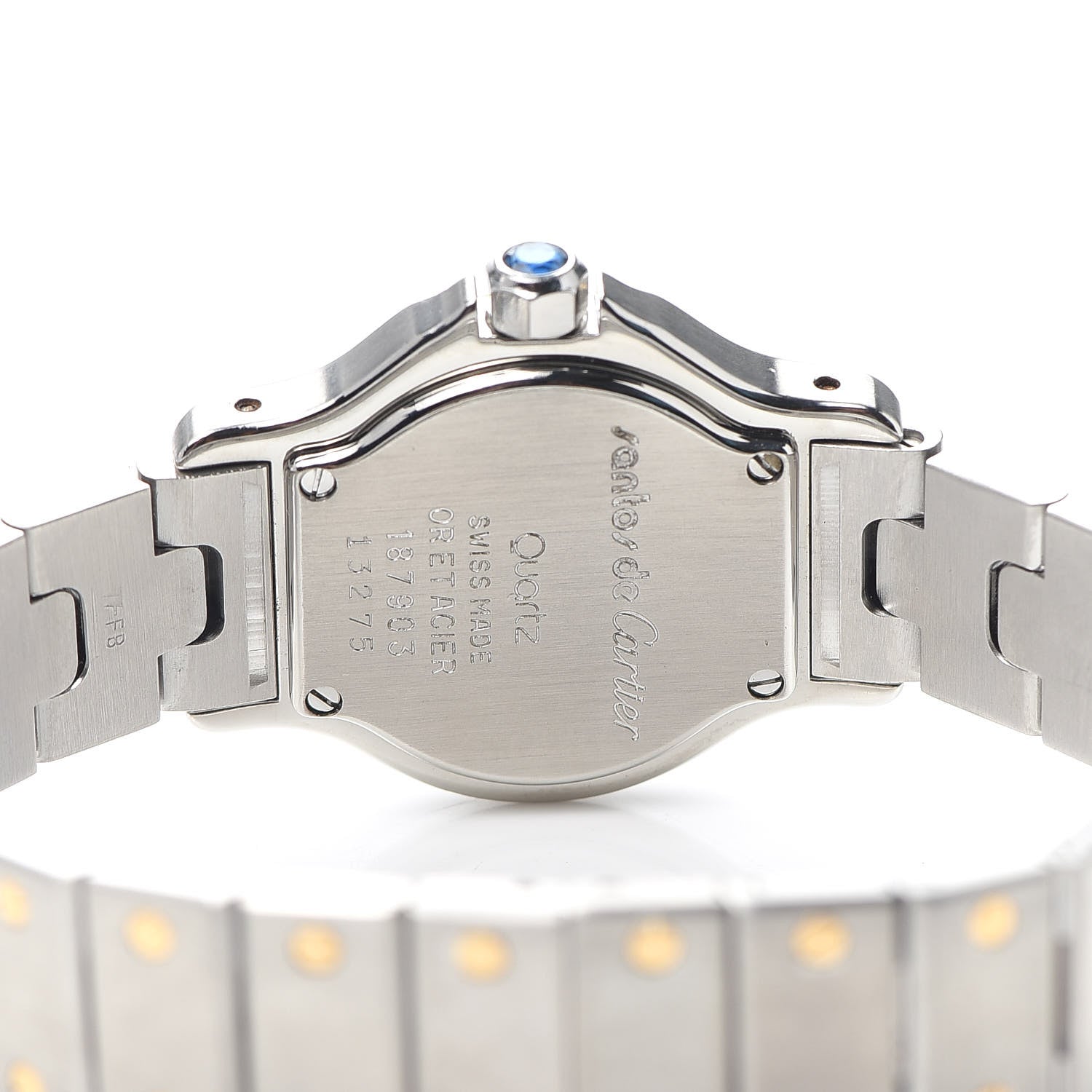 Cartier Stainless Steel 18K Yellow Gold 25mm Santos Octagon Quartz Watch 4 of 5