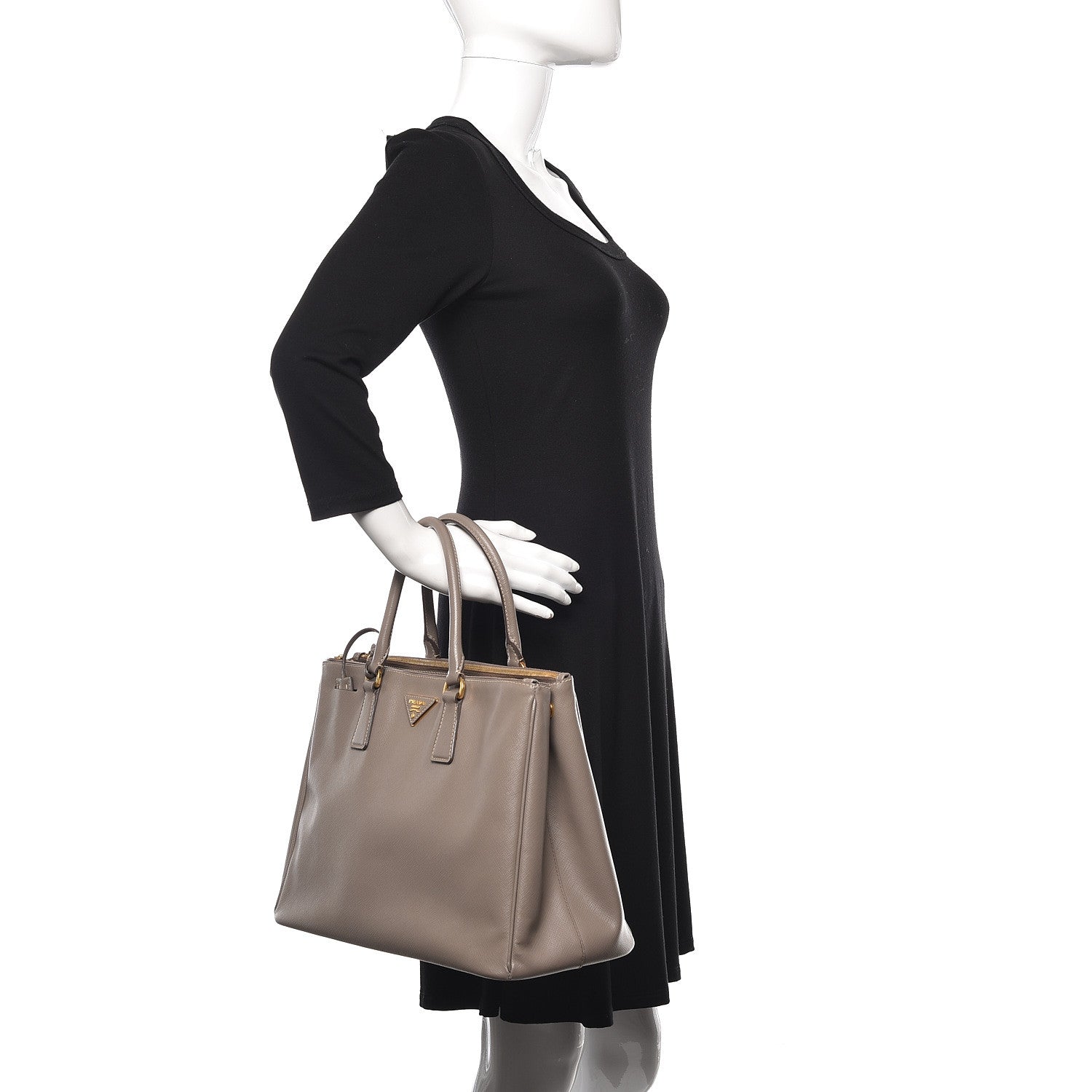 Prada Saffiano Large Galleria Double Zip Tote Argilla 2 of 13