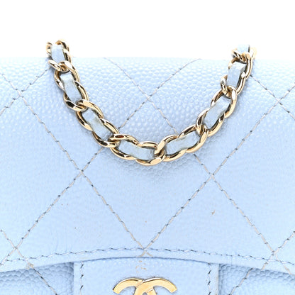Chanel Caviar Quilted Mini Chain Belt Bag Light Blue 9 of 12