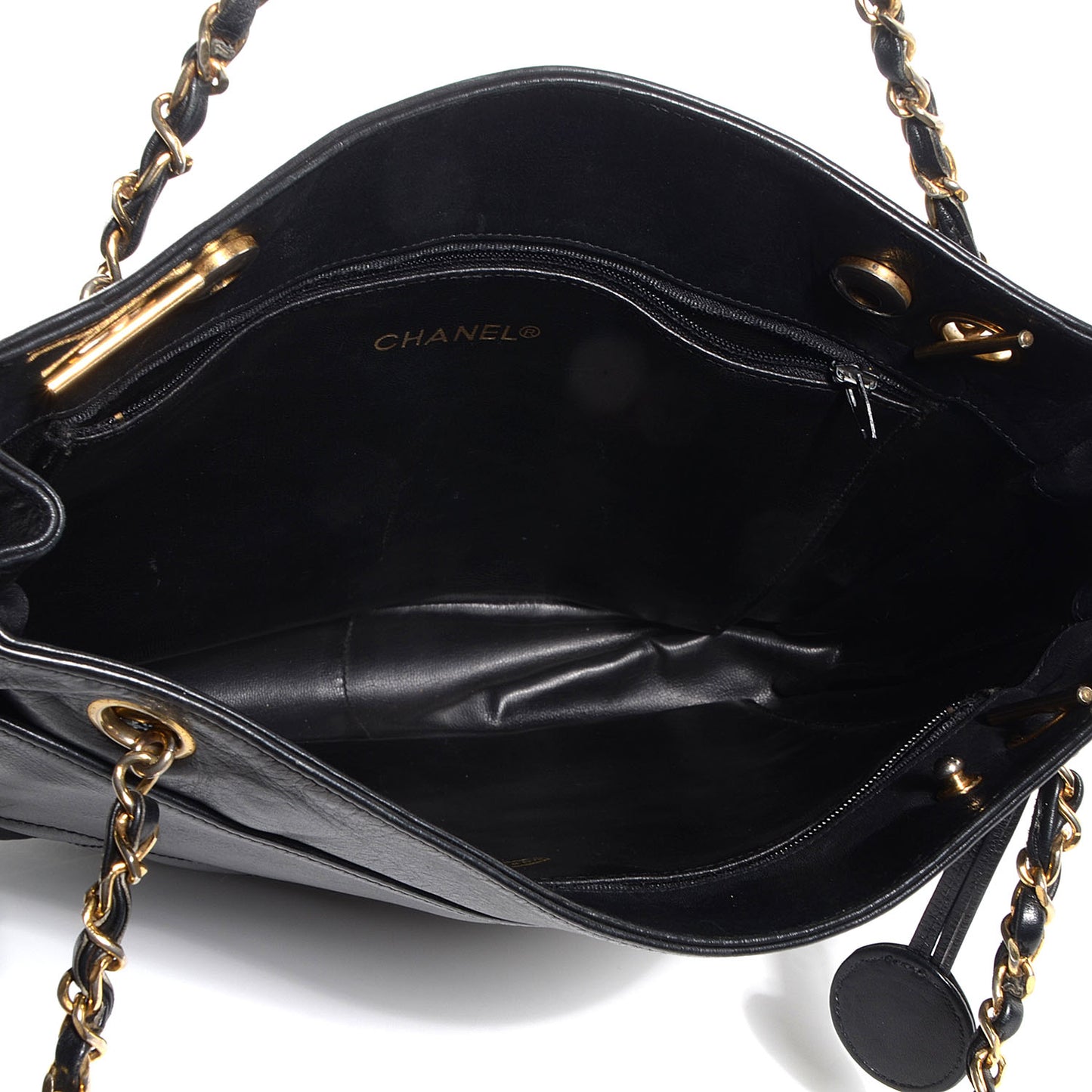 Lambskin Quilted Shoulder Bag Black