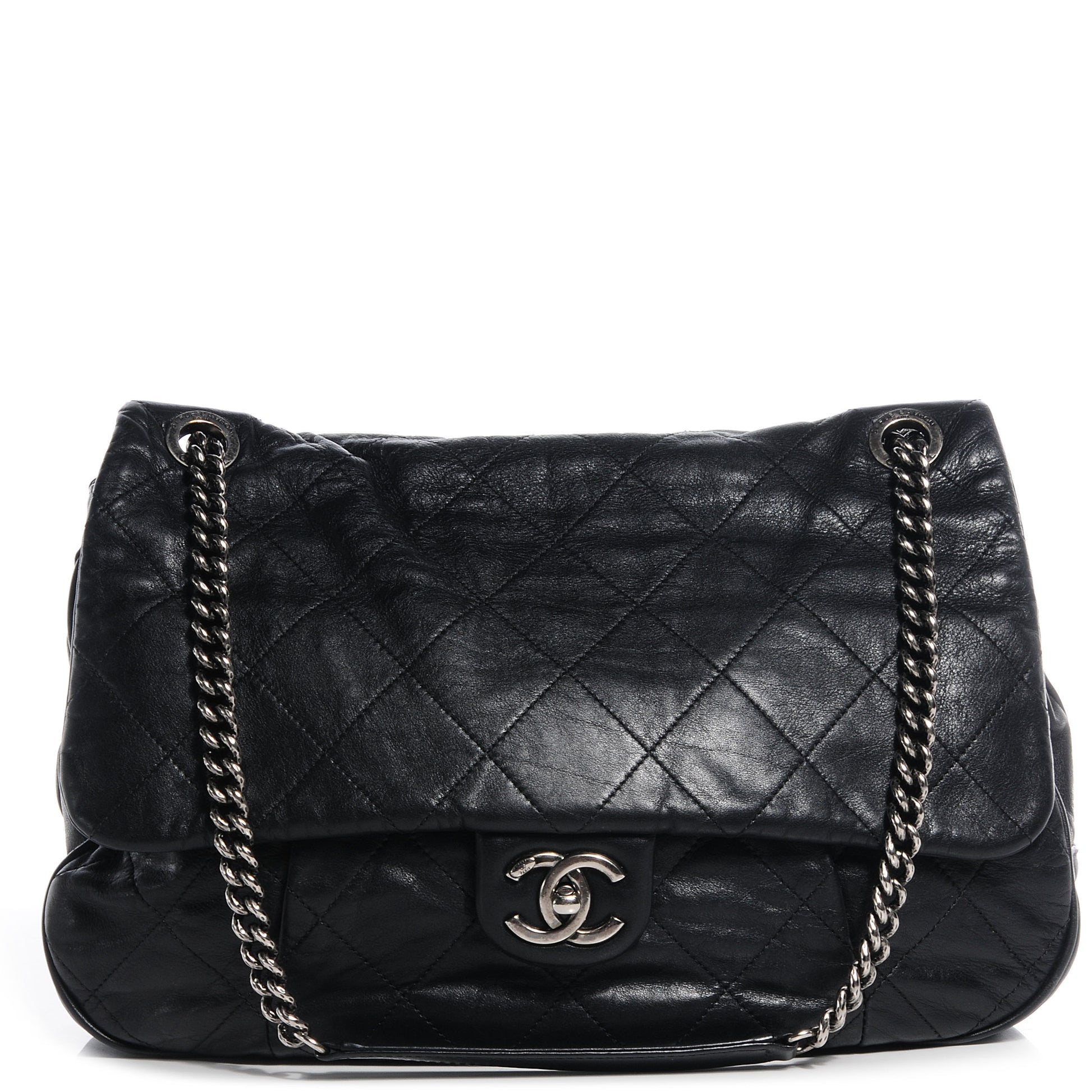 Chanel Calfskin Coco Pleats Flap Black 1 of 8