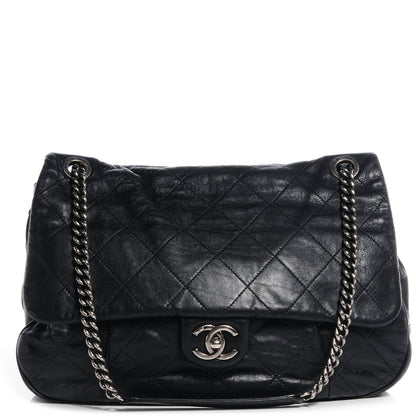 Chanel Calfskin Coco Pleats Flap Black 1 of 8