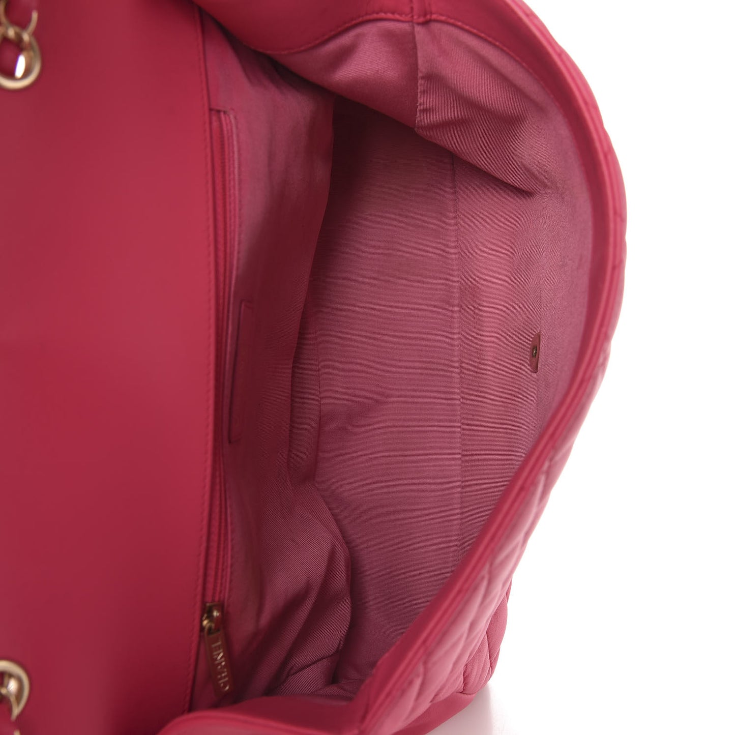 Lambskin Quilted Jumbo Mademoiselle Chic Flap Fuchsia