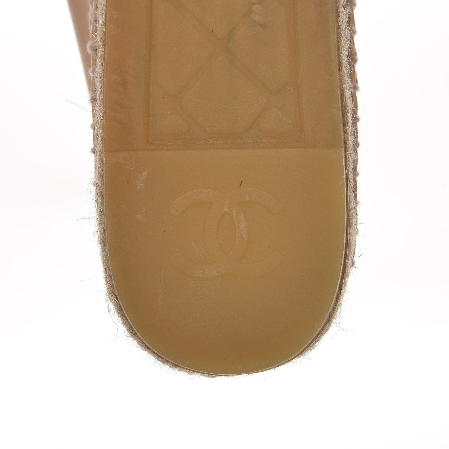 Lambskin Cap Toe CC Espadrilles 41 Beige Black