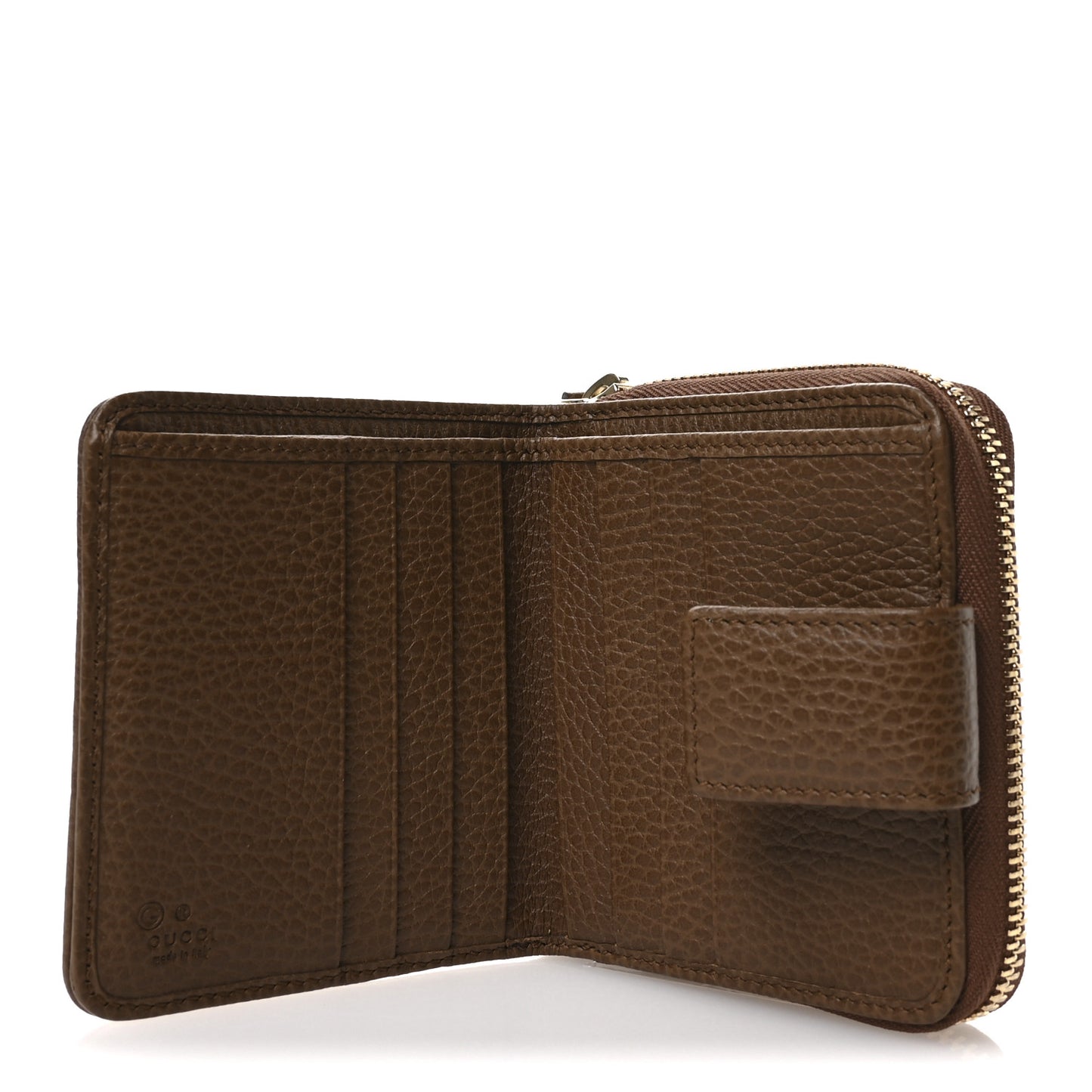 Monogram Dollar Calfskin Zip Around French Wallet Beige Ebony Tabacco