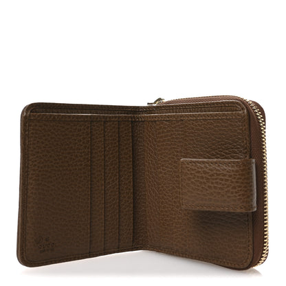 Gucci Monogram Dollar Calfskin Zip Around French Wallet Beige Ebony Tabacco 5 of 8