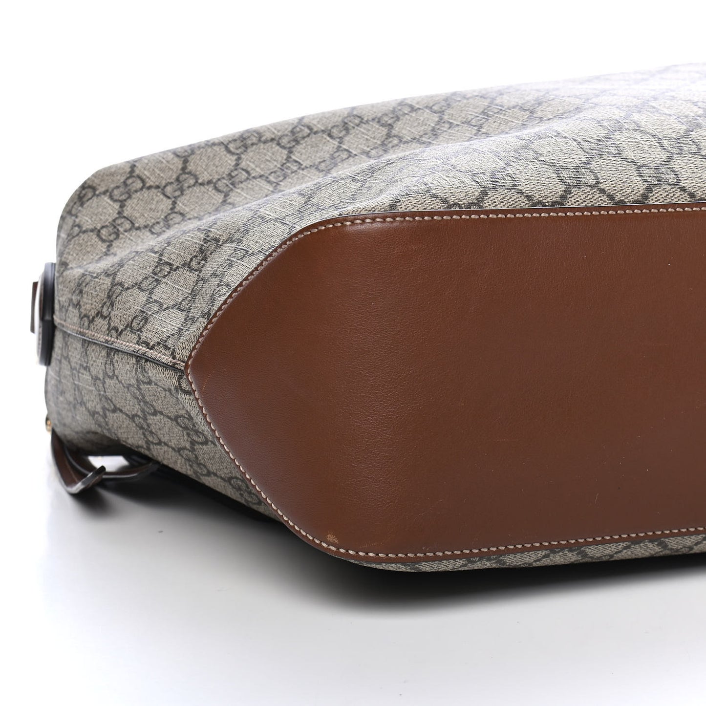 GG Supreme Monogram Large Linea A Hobo Light Brown