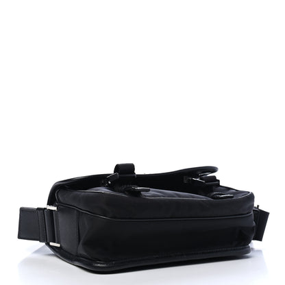 Prada Tessuto Nylon Saffiano Pocket Double Snap Buckle Messenger Shoulder Bag Black 3 of 7