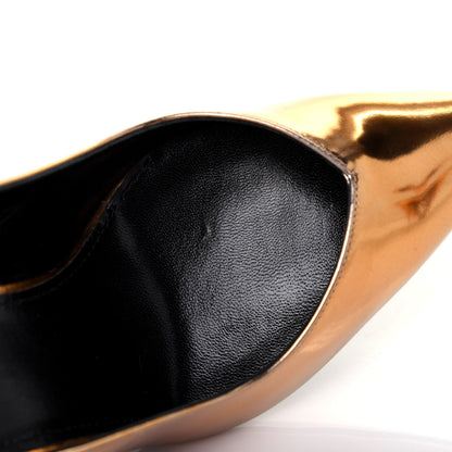 Saint Laurent Laminated Calfskin Kiki 85 Slingback Pumps 37.5 Egypt Gold 10 of 12