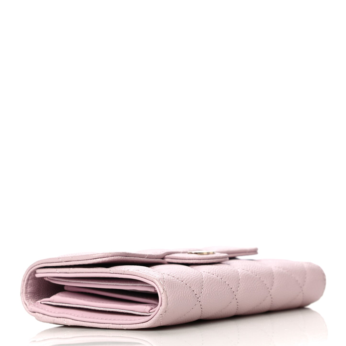 Caviar Quilted Medium Flap Wallet Pink