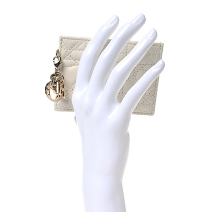 Christian Dior Lambskin Cannage DiorAmour Lady Dior Card Holder White 2 of 12