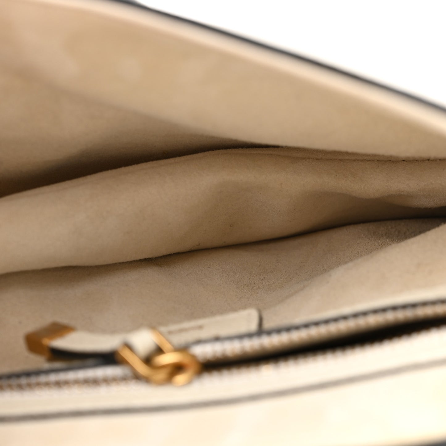 Grained Calfskin Saddle Bag White