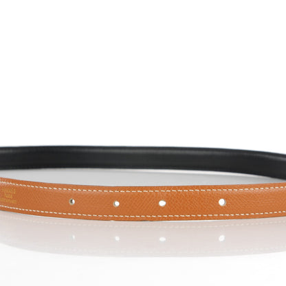 Hermes Box Courchevel 18mm H Belt 75 Black Gold 6 of 10