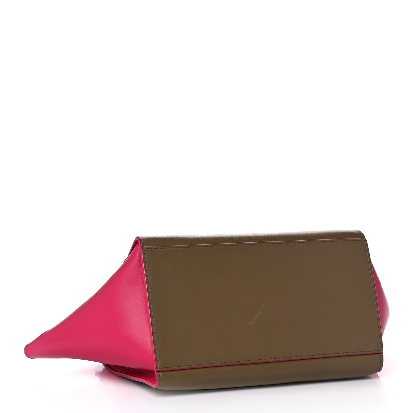 Smooth Calfskin Small Bicolor Trapeze Taupe Fuchsia