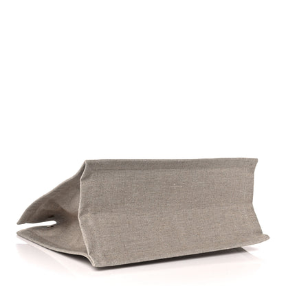 Saint Laurent Linen Calfskin Small Rive Gauche Tote Beige Sea Salt 3 of 9
