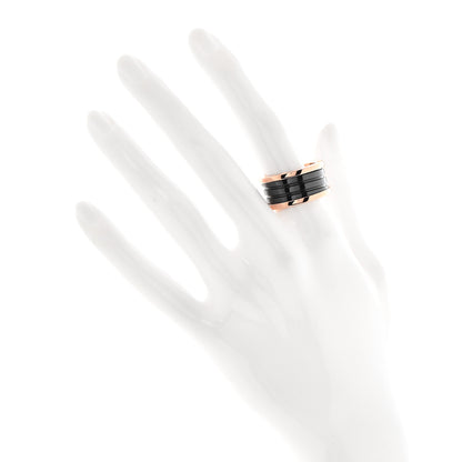 Bulgari 18K Rose Gold Black Ceramic B.Zero1 Four-Band Ring 59 8.75 2 of 8
