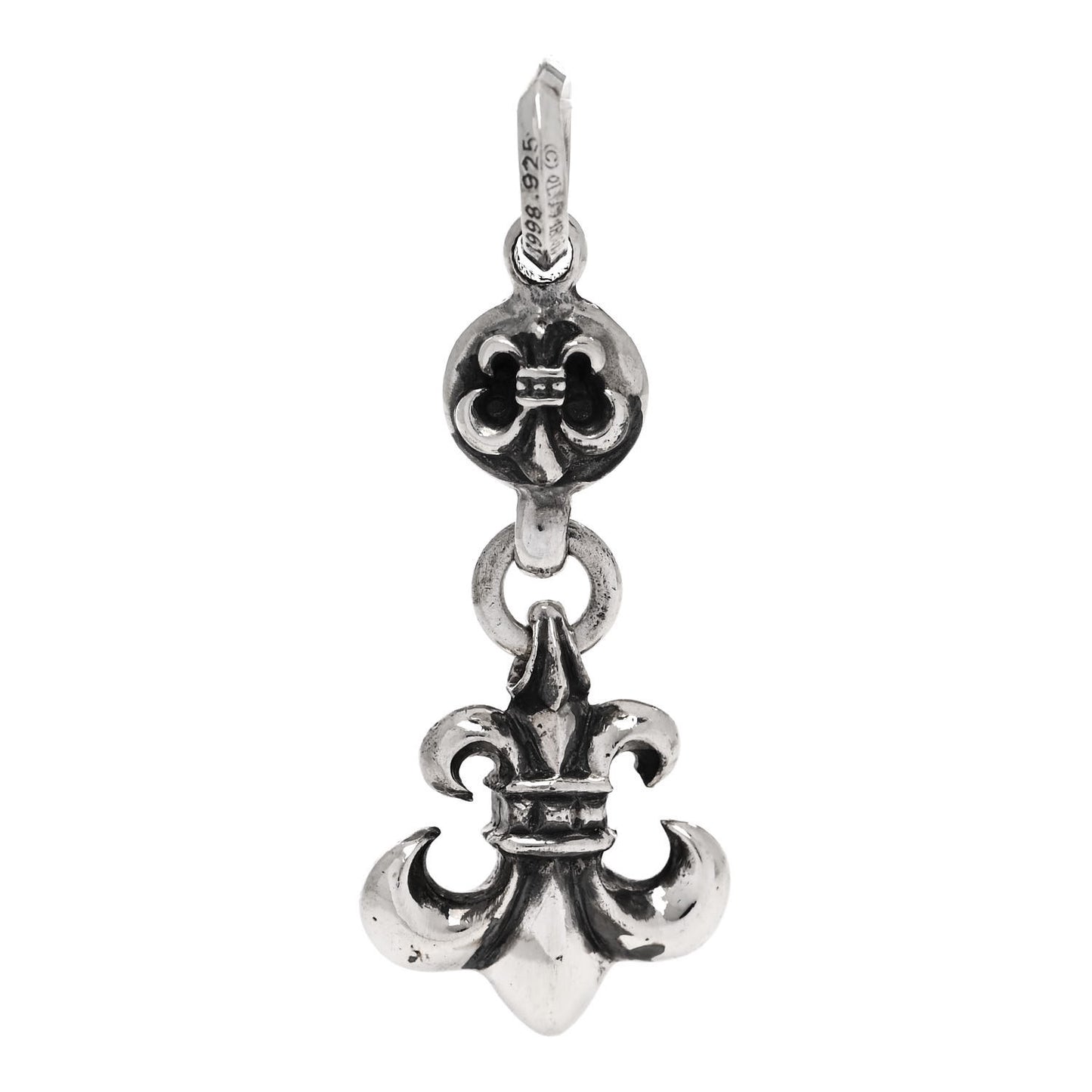 Sterling Silver Ball BS Fleur de Lis Pendant