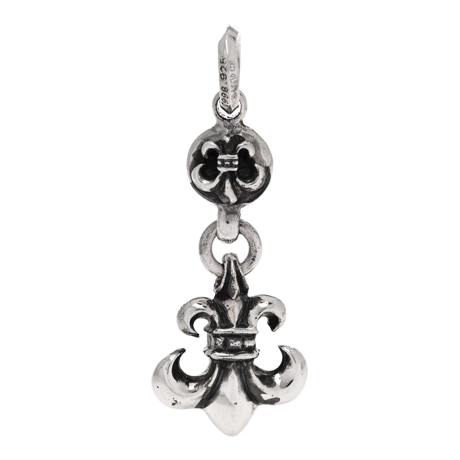 Chrome Hearts Sterling Silver Ball BS Fleur de Lis Pendant 3 of 5