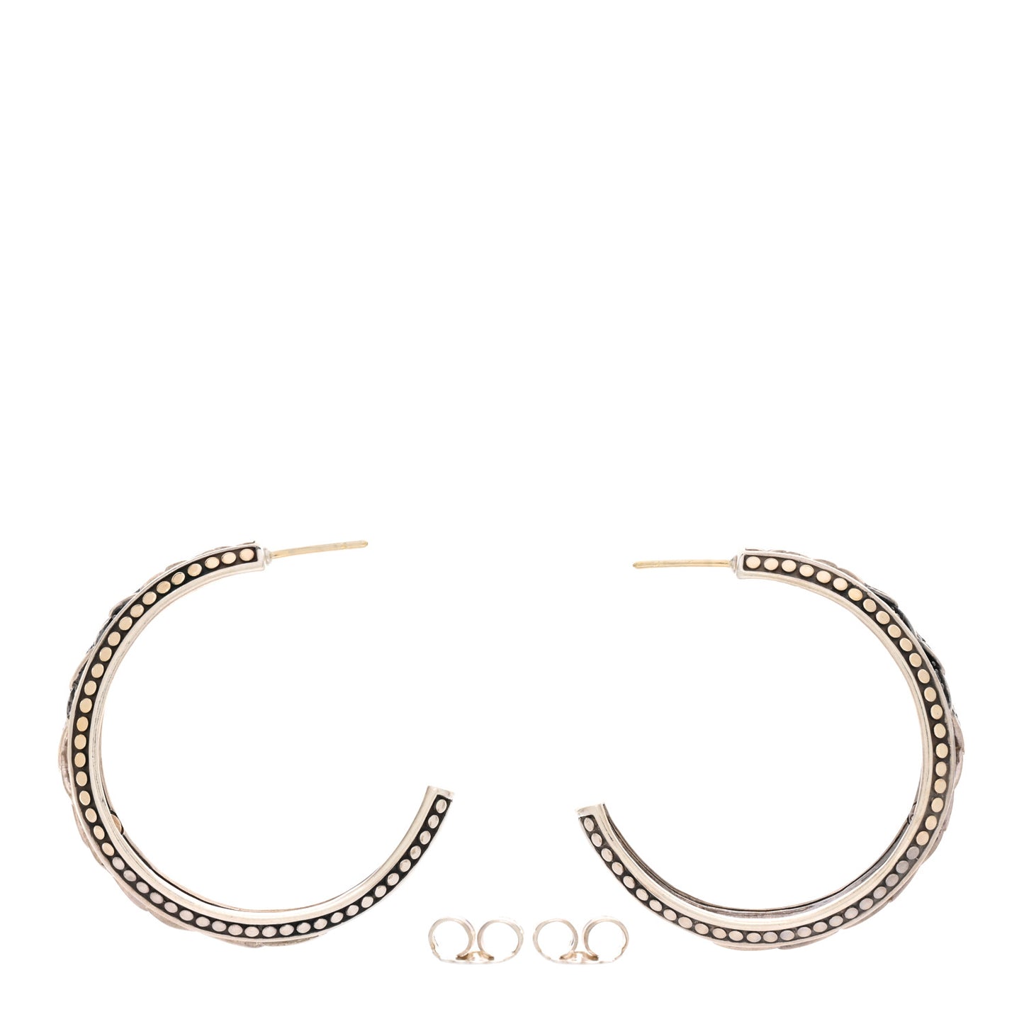 Sterling Silver 18K Yellow Gold Black Sapphire Naga Hoop Earrings