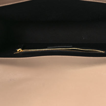 Saint Laurent Grain De Poudre Matelasse Chevron Large Monogram Satchel Dark Beige 11 of 21