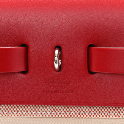 Hermes Vache Hunter Toile Pegase Pop Herbag Zip Retourne 31 PM Rouge Piment 7 of 11